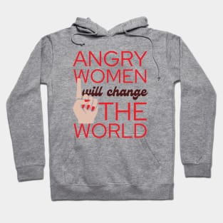 Angry Women Will Change The World Red Nail Polish Design Hoodie